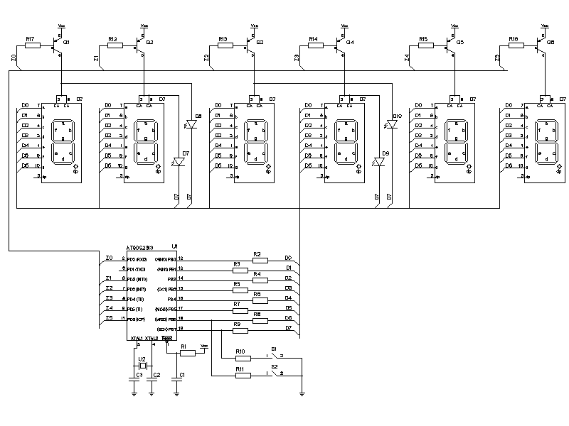 schematic of the clock